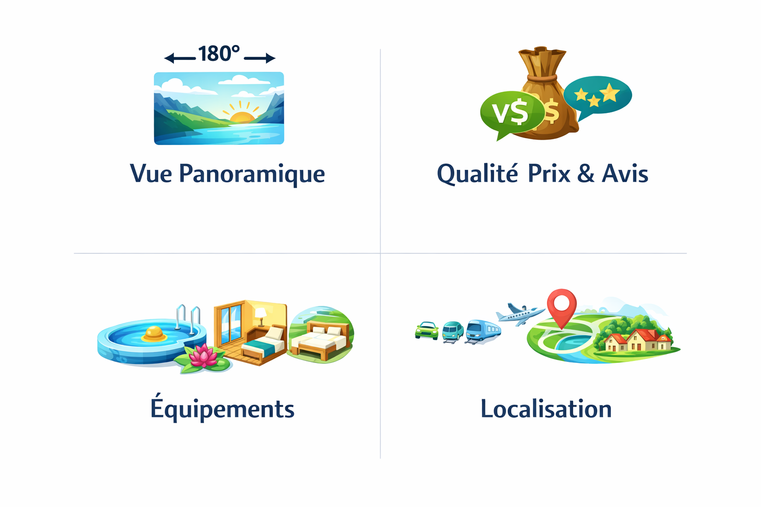 Critères d'évaluation d'un hébergement touristique.